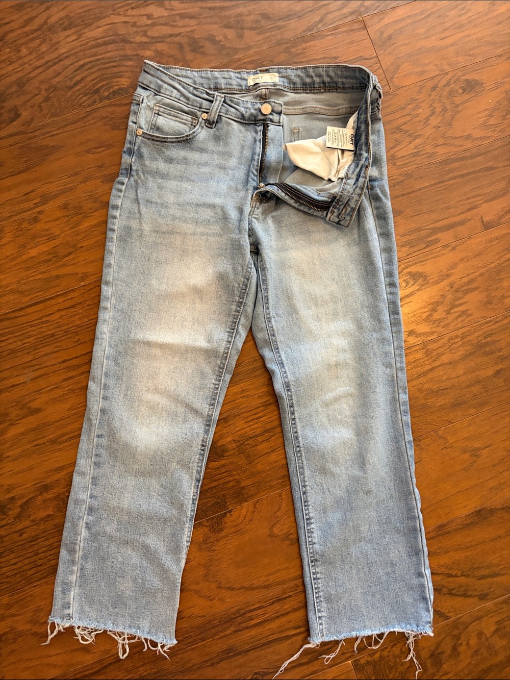 Oat New York Light Blue Cropped Straight Jeans